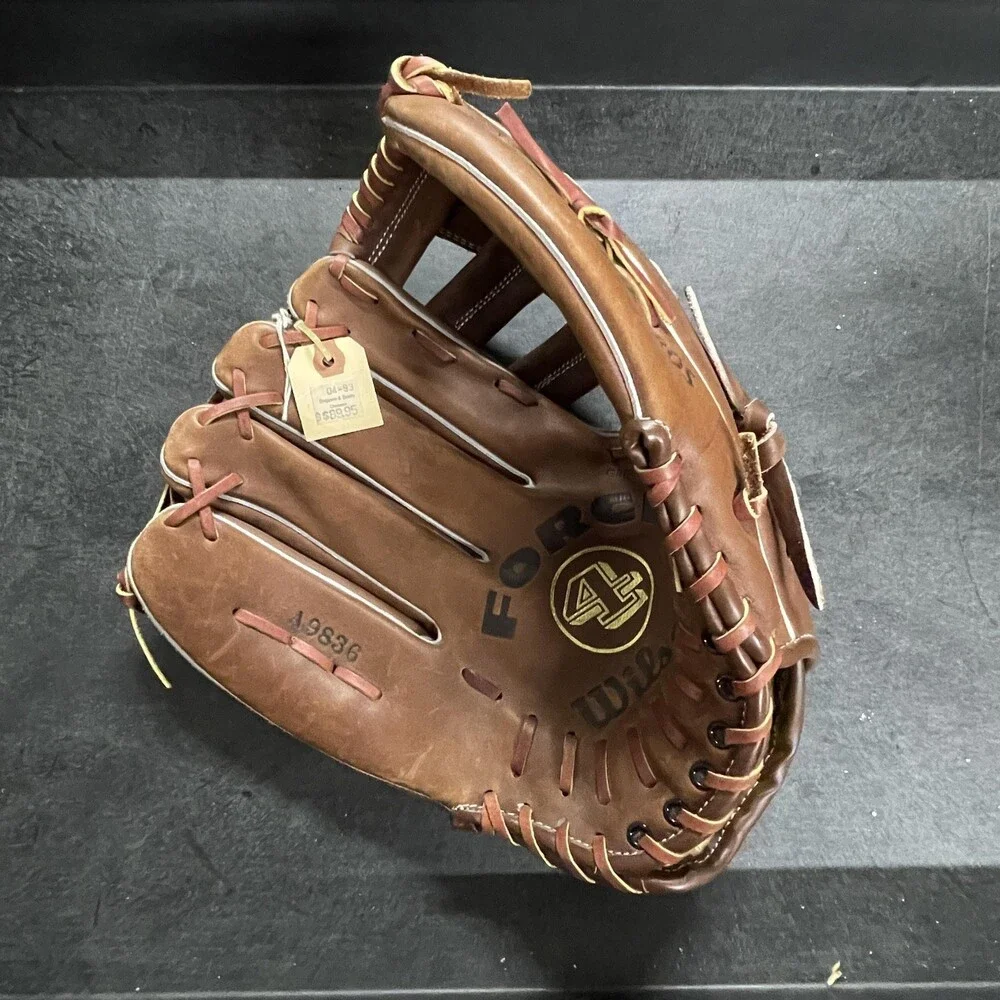 Vintage Wilson Force 4 Baseball Glove Mens 11.5 Brown Leather Taiwan Mitt